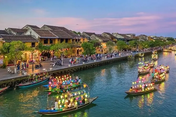 boat ride ticket and release lantern at hoai river in hoi an